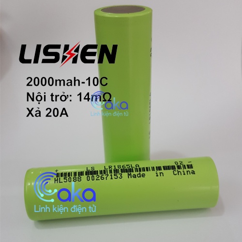 Cell pin 18650 Lishen 2000mah 10C Dòng Xả Cao 20A chính hãng