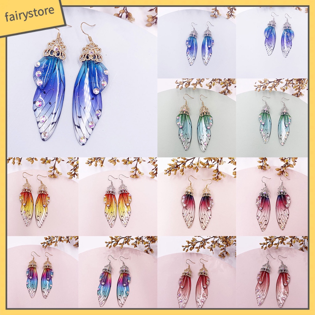 Bông Tai Hợp Kim Hình Cánh Bướm Đính Đá Xinh Xắn