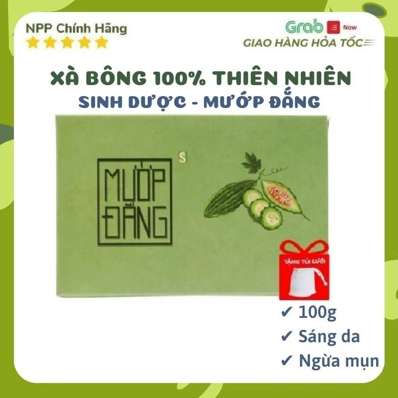 Xà Phòng Xà bông Mướp Đắng Organic Sạch Mát DaSát KhuẩnNgừa Mụn LưngRôm Sảy Mề Đay Dạng Sáp 100gr Hàng Chính Hãng-TPK