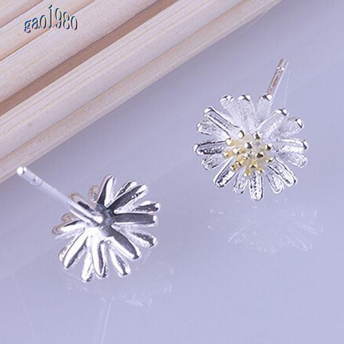 Bông Tai Mạ Bạc 925 Hình Hoa Hướng Dương Dễ Thương