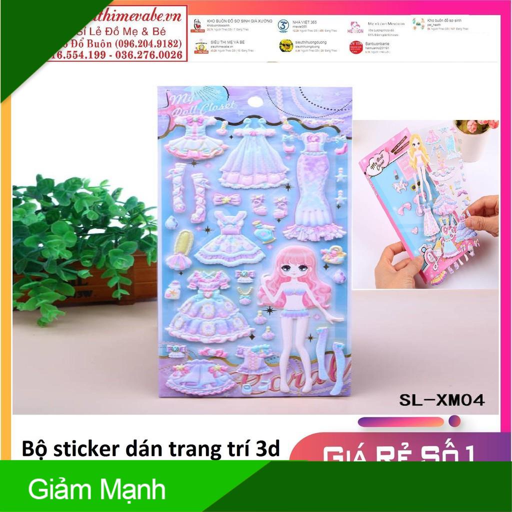 Decal sticker trang trí 3D công chúa đáng yêu cho bé yêu