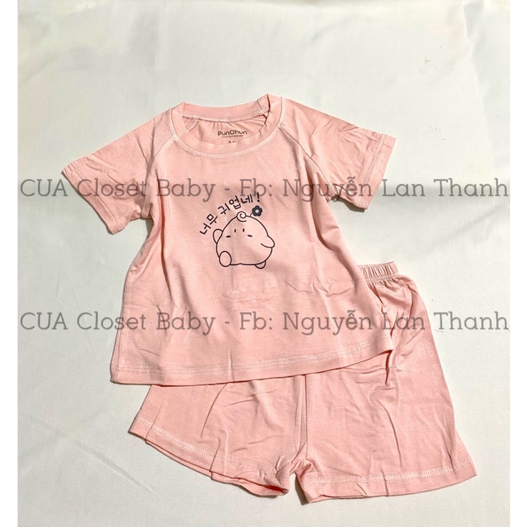 Bộ cộc tay raglan Punchun chất siêu mềm cho bé