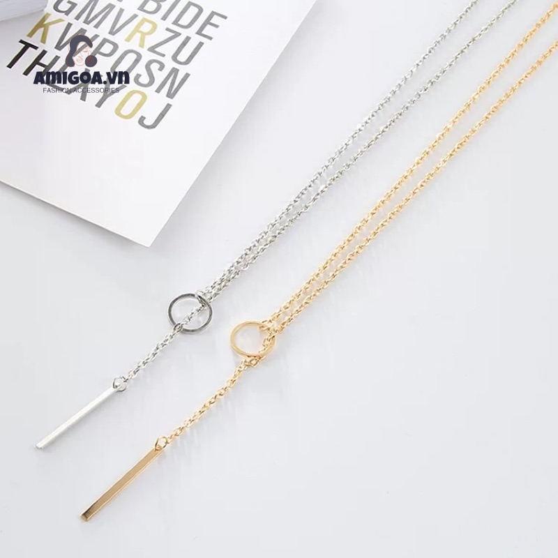 Vòng cổ Sợi Xích Ngắn Bằng Kim Loại Đơn Giản