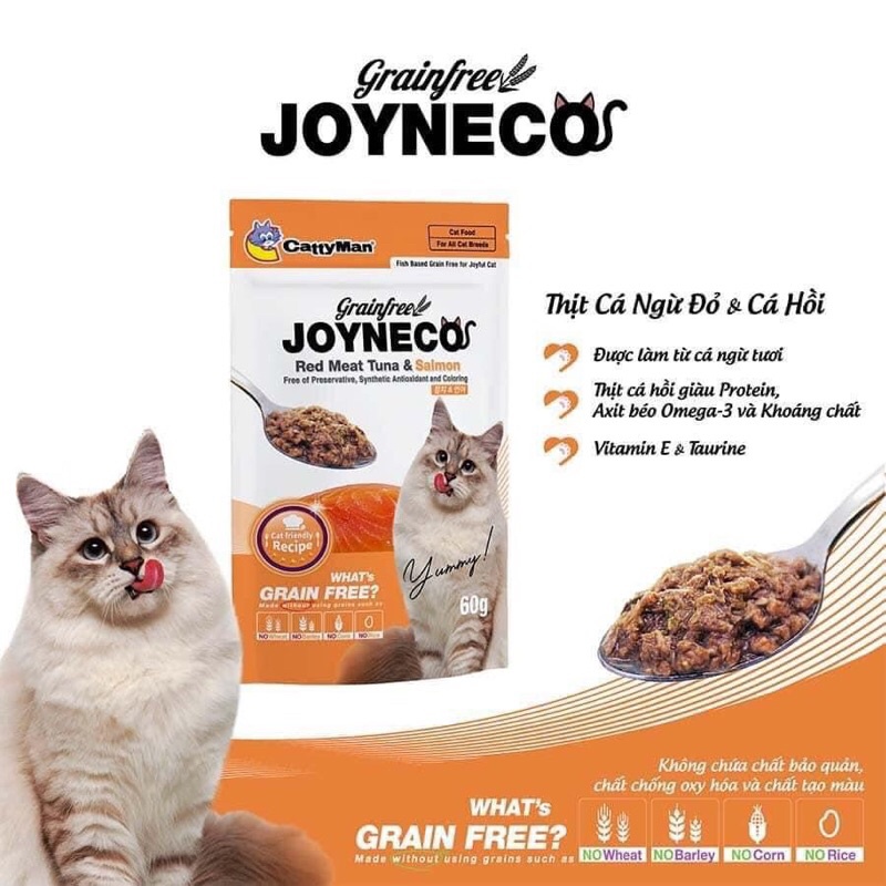 [ Gói 60g] Pate Joyneco Cattyman - Pate cho mèo vị cá ngừ cá thu cá hồi date mới giá rẻ- Thức ăn dinh dưỡng cho mèo