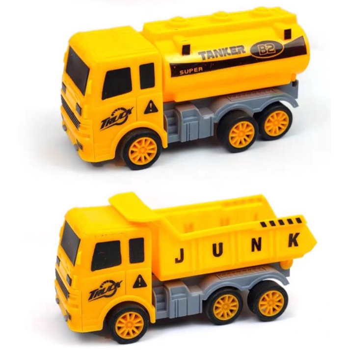 Bộ 4 xe oto máy xúc công trình chạy đà cho bé