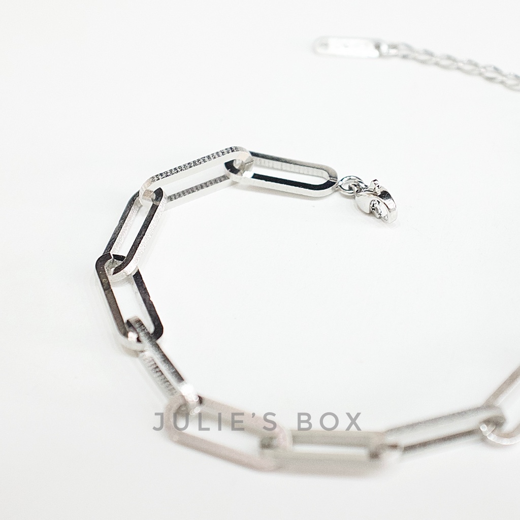 Vòng Tay Dây Xích Basic Titan Unisex Không Đen Không Gỉ Không Phai Màu Không Ngứa Bền julies box 66 Bracelet