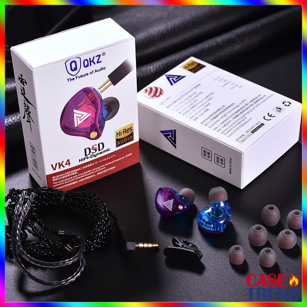 Tai nghe có Mic QKZ VK4 Dây Rời 1.2M Jack 3.5 Thích Hợp Nghe Nhạc Chơi Game Pubg FF Liên Quân Cho Điện Thoại