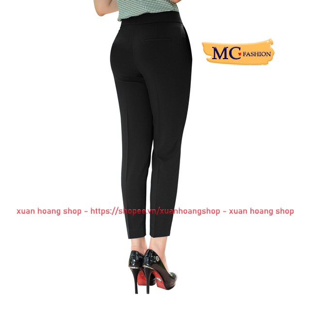 Quần Tây Nữ Công Sở Lưng Cao, Âu Baggy Đẹp Mc Fashion, Màu Đen, Xanh Tím Than, Size Đủ. Chất Vải Co Giãn Nhẹ, Q0369