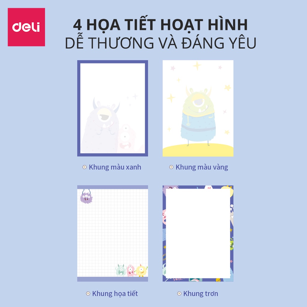 [Mã LIFEDL44 giảm 50K đơn 99K] Giấy note ghi chú hoạt hình Deli x Little Hungry Devil - 21720