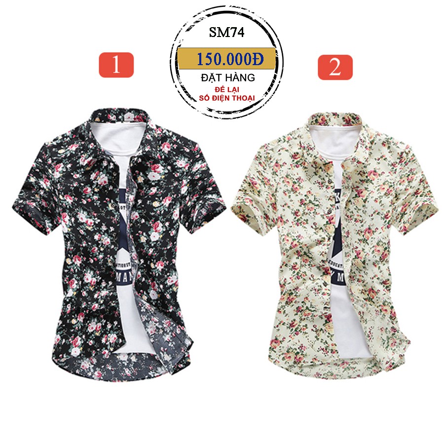 Sơ mi nam hoa ngắn tay - SM74
