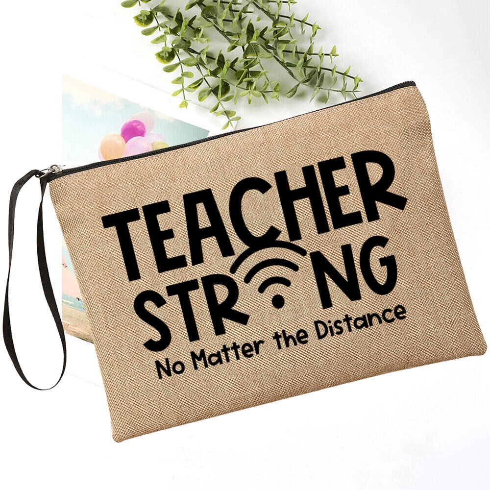 Ngày Nhà Giáo Tốt Nhất Giáo Viên Từng In Vải Lanh Túi Văn Phòng Phẩm Túi Đựng Mỹ Phẩm Du Lịch Đồ Vệ Sinh Túi Bảo Quản Cho Giáo Viên