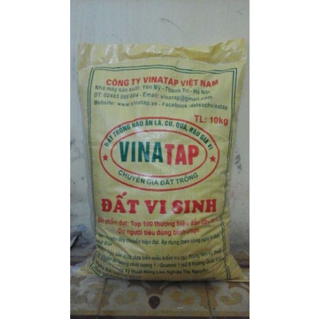 ĐẤT VI SINH VINATAP, ĐẤT TRỒNG RAU, TRỒNG HOA VINATAP, ĐẤT HỮU CƠ VI SINH VINATAP BAO 10KG