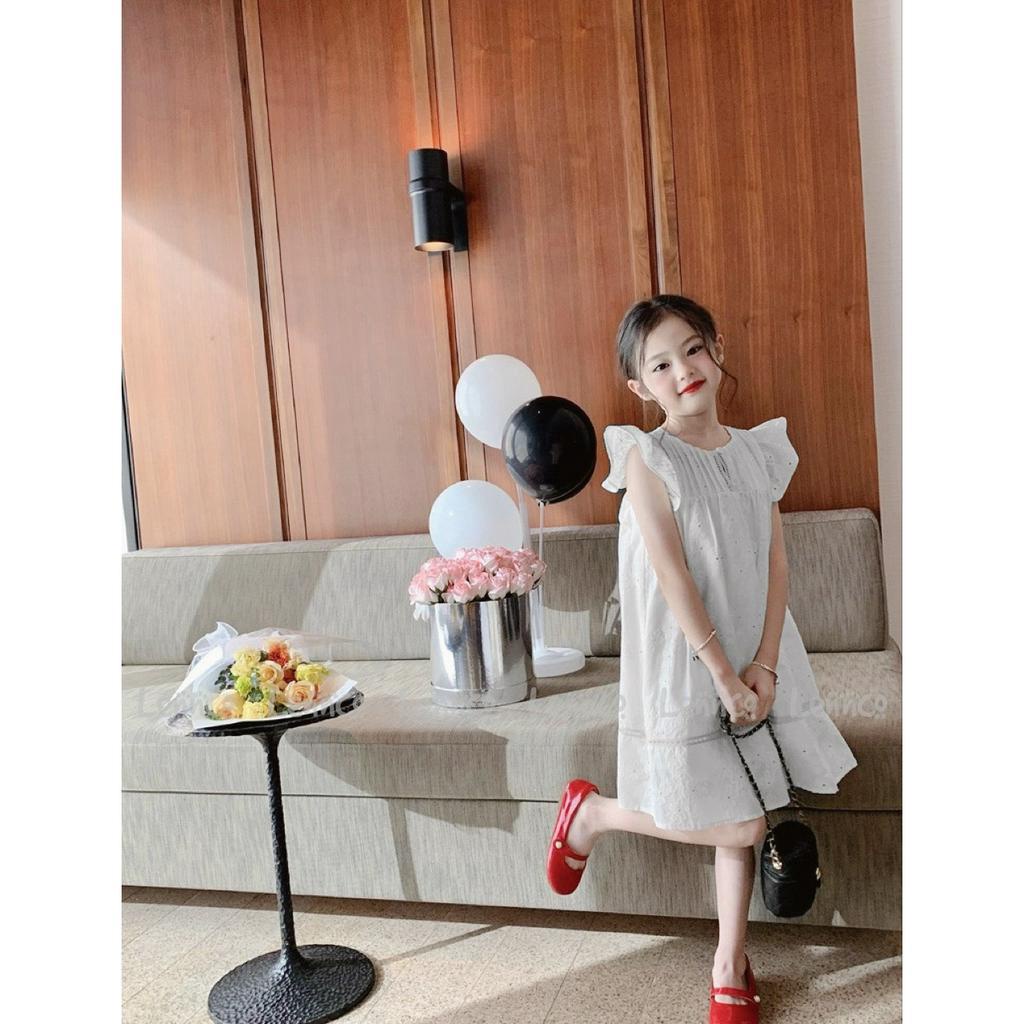 Váy thô thêu trắng Lennco cho bé gái