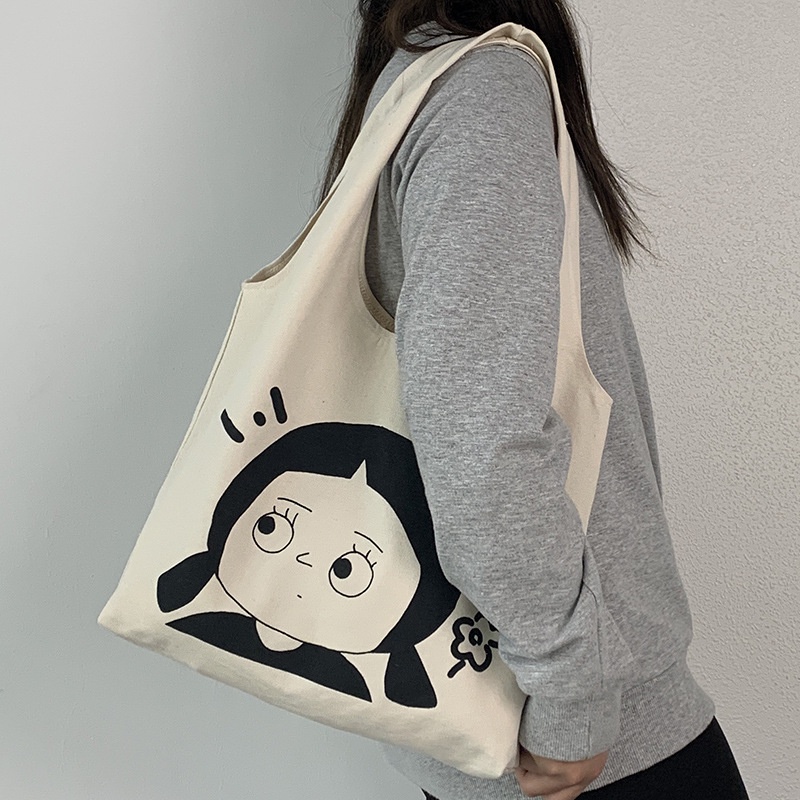 Túi vải tote canvas đeo vai đi học đi làm thời trang cá tính KayLee KT 30x45x7cm - PL03