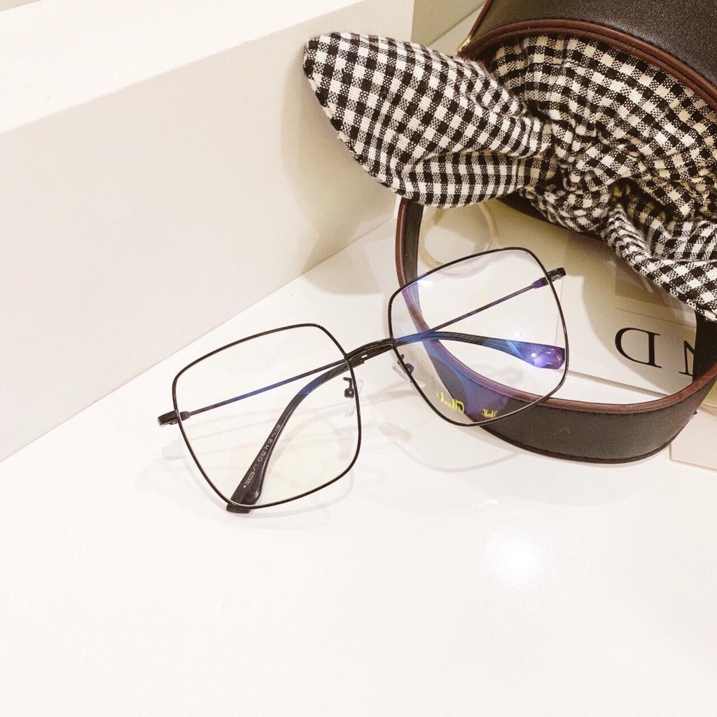 Mắt Kính Thời Trang Hot Girl Gọng Cận Form Vuông K16 Chống Chói Cực Đẹp - Hazo