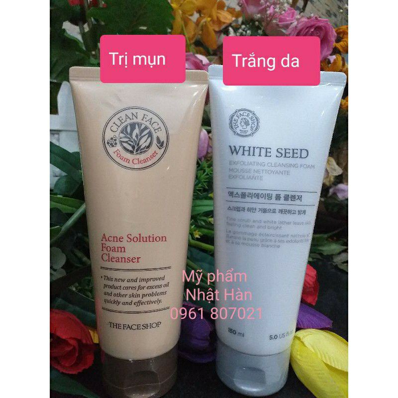 Sữa rửa mặt The Face Shop White Seed- Acne Solution Trắng da- Ngừa mụn