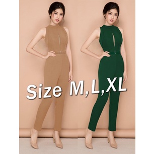 Jumpsuit nữ Dài Phối Lưới Kèm Belt Xinh Xắn J958
