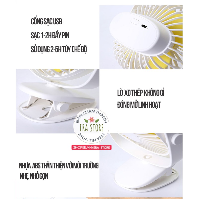 [HÀNG HOT] Quạt Clip fan siêu mát cặp bàn cặp máy tính - nôi trẻ em nhỏ gọn đèn ngủ tiện dụng đi đâu cũng mát