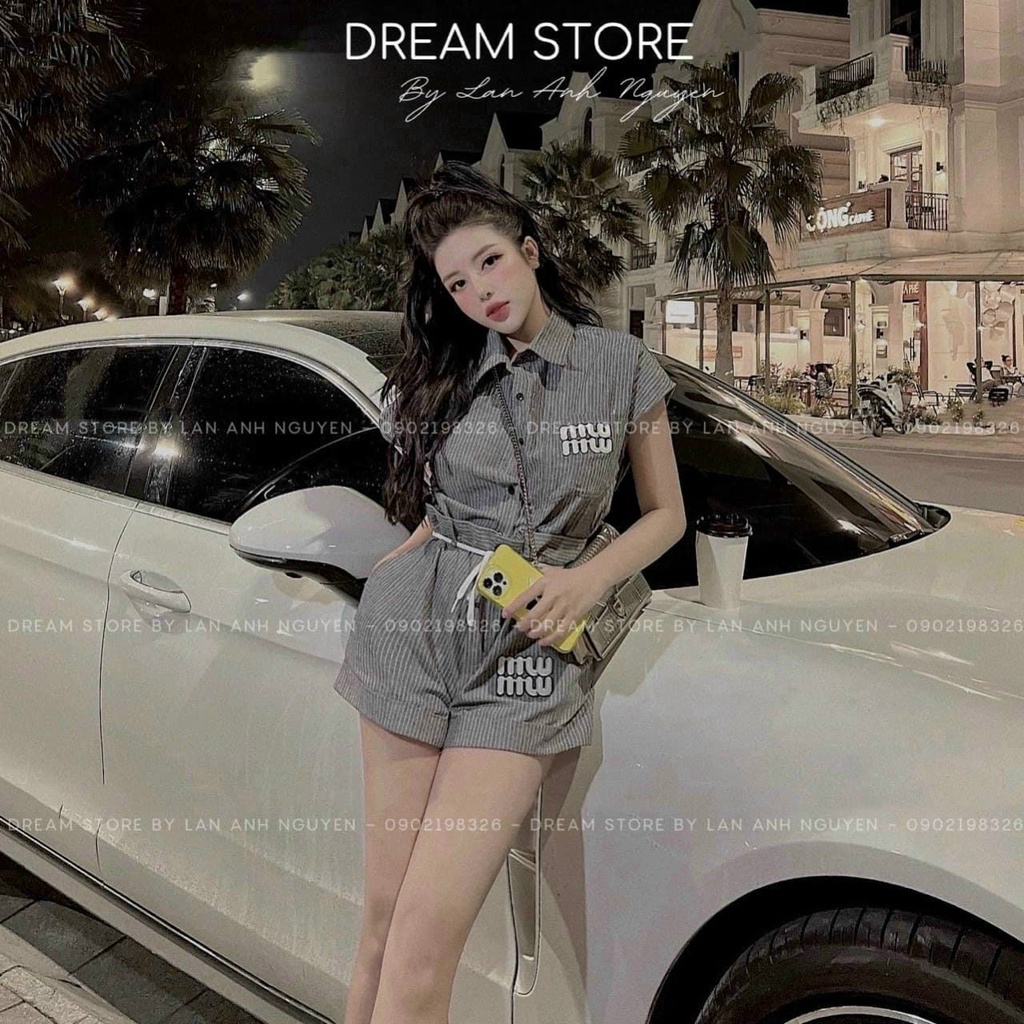 (Ưu Đãi Freeship)Sét thiết kế áo sơ mi có túi phối chân váy from A túi hộp cực xinh,chất tuyết mưa cao cấp
