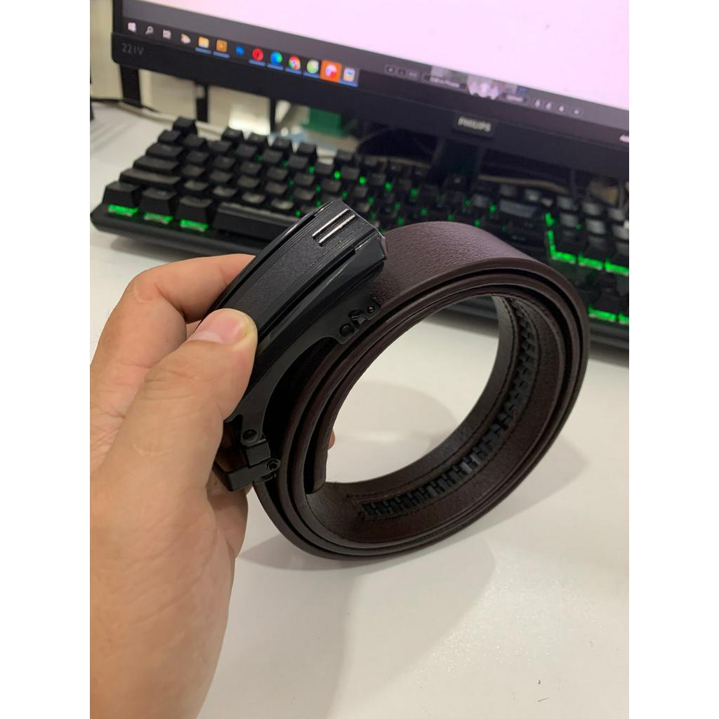Thắt Lưng Nam Andromeda Da Bò Thật Khóa Tự Động Mẫu = Bản 3,5cm