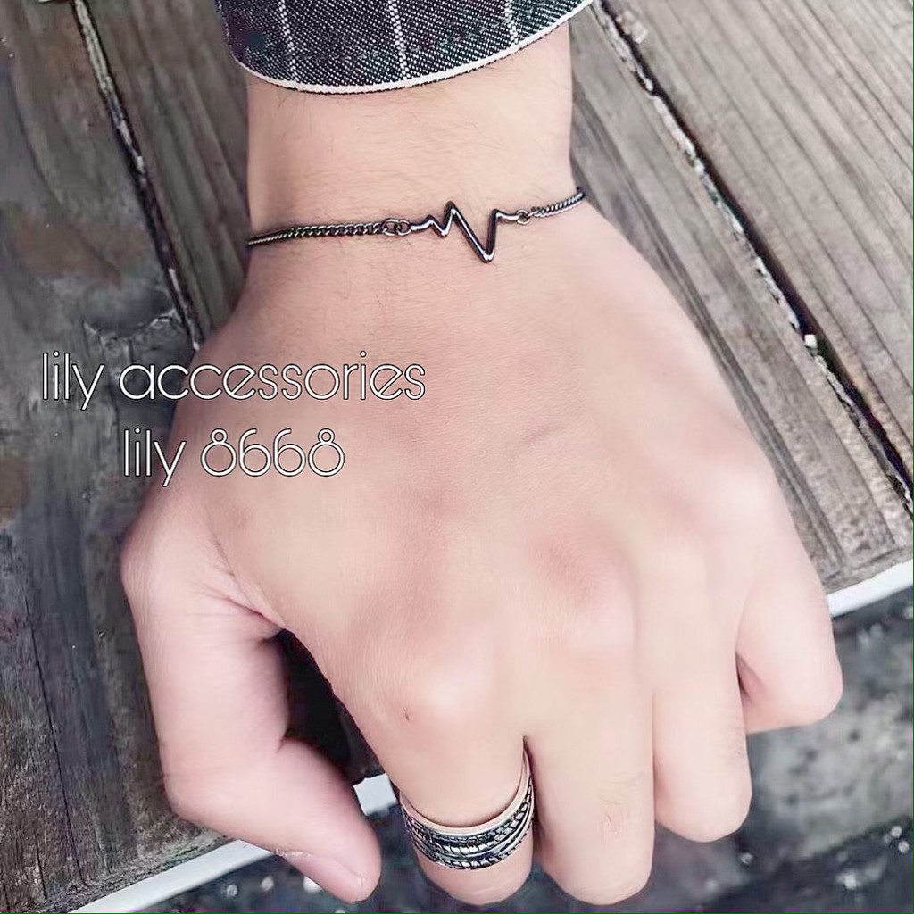 Heartbeat Charm Bracelet lắc tay vòng tay nhịp tim cho cặp đôi nam nữ