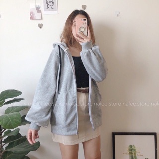 Áo khoác nỉ dây kéo