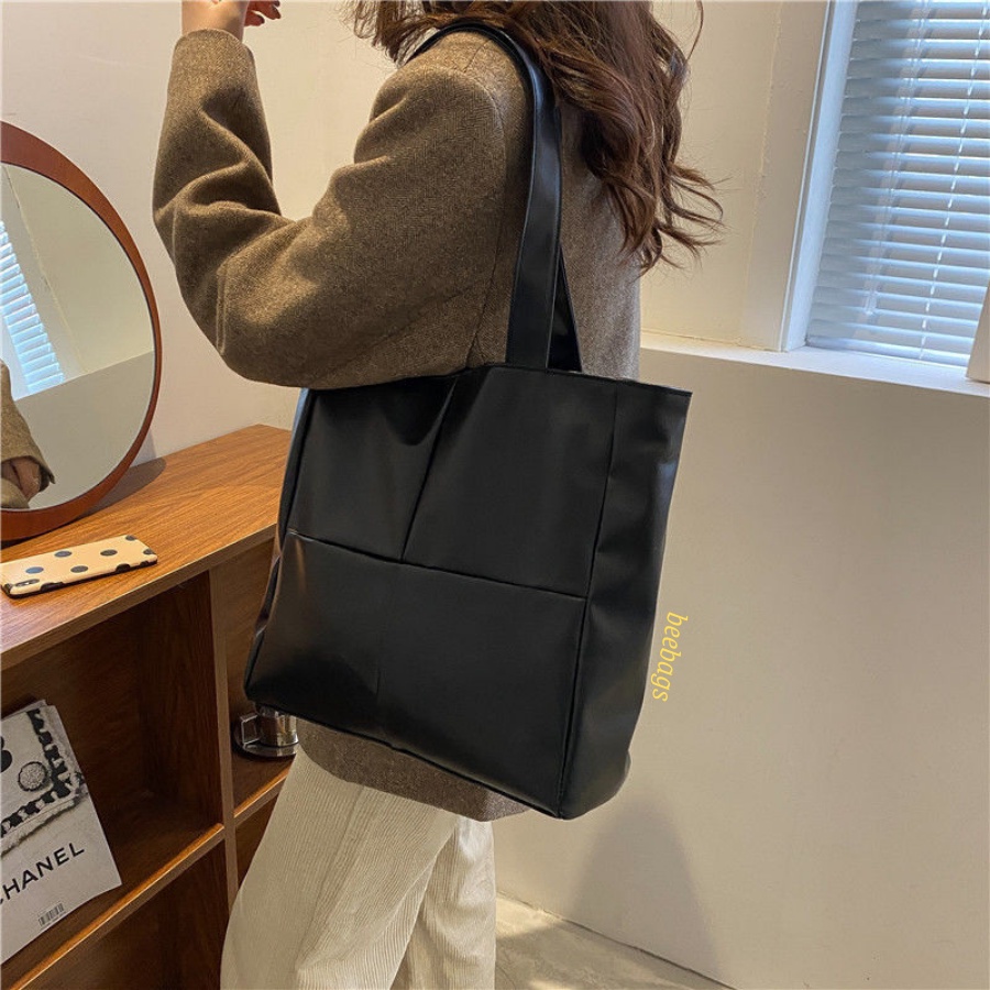Túi Tote Da Đen Trắng Xanh Đựng A4, Laptop Đi Chơi Đi Học | PHAO03 | Túi Tote Thời Trang Nữ Dễ Phối Đồ Hợp Mọi Outfit