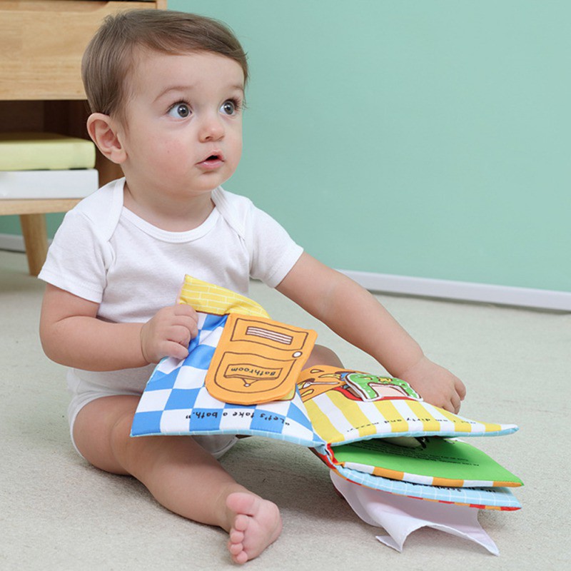 Soft 3D Baby Cloth Book of Bath Potty Infant Early cognitive Development Quiet Books Activity Book