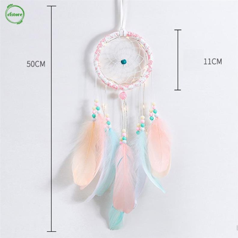 Dreamcatcher handmade có đèn LED sáng tạo phong cách Trung Hoa dành cho treo trang trí