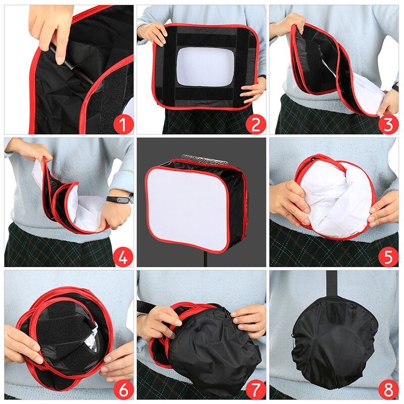 SB600 / SB300 Studio Softbox Diffuser cho YONGNUO YN600L II YN900 YN300 YN300 III Air Led Đèn chiếu sáng Bảng điều chỉnh có thể gập lại mềm Lọc