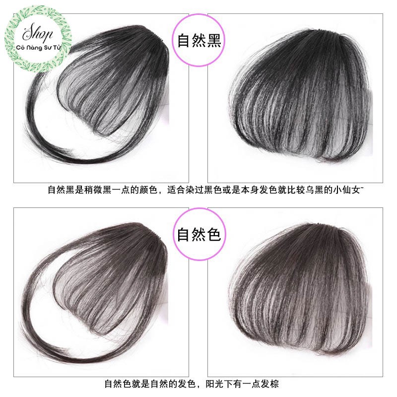 Tóc giả mái thưa Hàn Quốc làm từ Tóc thật Dệt tay, mái phồng tự nhiên có thể cắt, uốn, nhuộm - Cô nàng sư tử