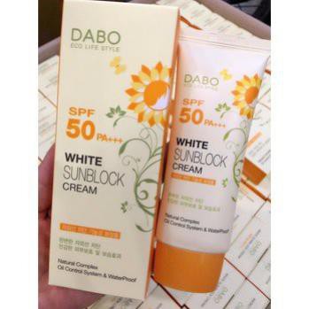 Hàng Chính Hãng - Kem Chống Nắng Không Nhờn Dính Tác Dụng Lâu DaBo White Sunblock cream Hàn Quốc 70ml