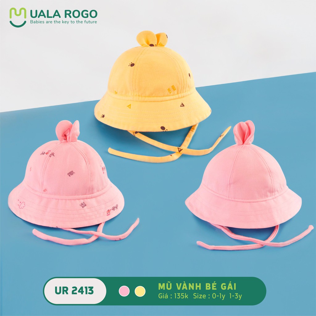 Mũ tai bèo thắt dây Uala Rogo Petit Cotton mềm mịn cao cấp che nắng cho bé trai bé gái 2414 2413