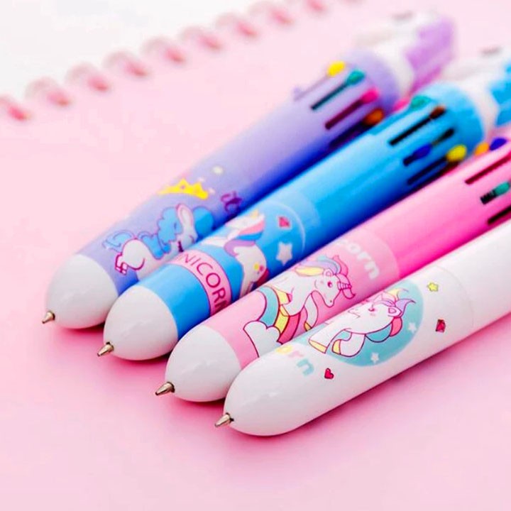 Bút bi Unicorn nhiều ngòi 10 màu kẹo ngọt cho bé thỏa sức sáng tạo BBShine – H021