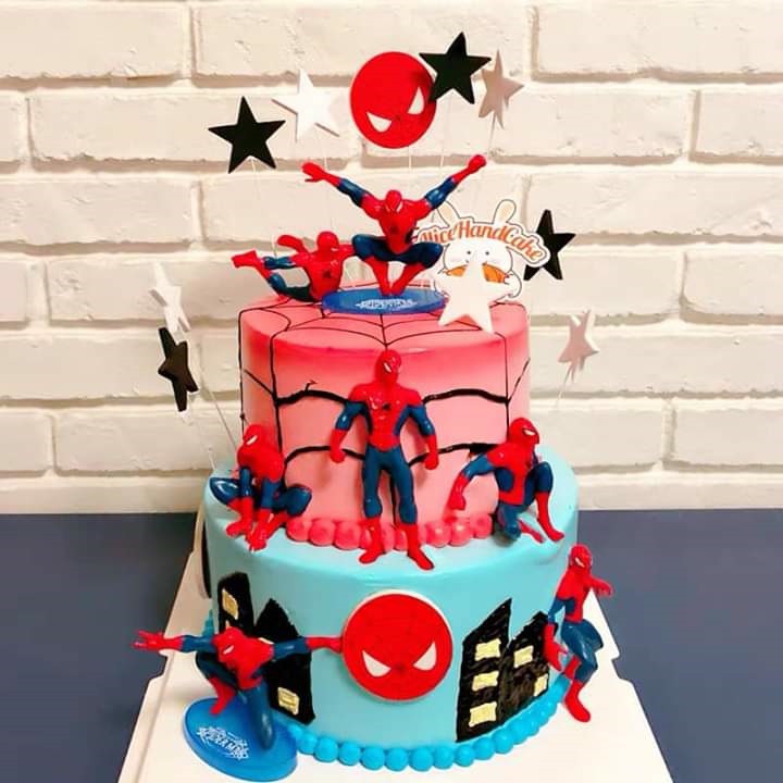 Set Người Nhện Spider Man nhựa nhẹ trang trí bánh kem, phụ kiện sinh nhật, đồ trang trí bánh sinh nhật