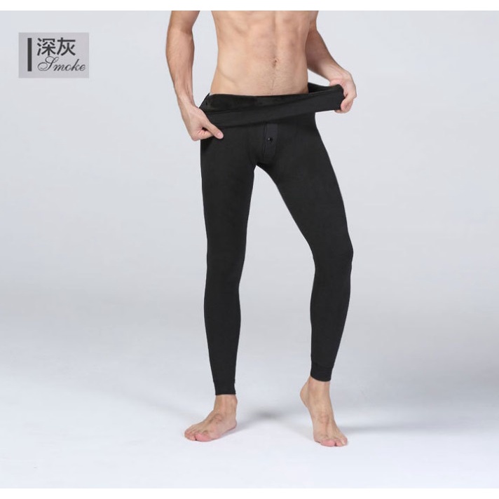 Quần Lông Giữ Nhiệt Nam, vải nỉ lót lông dày, siêu ấm áp, đại hàn, 1 size 50-75KG, màu Đen