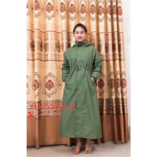 Áo mưa măng tô nữ 2 lớp cao cấp xuất khẩu