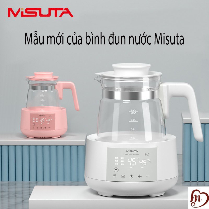 Máy Hâm Nước Pha Sữa Misuta 1,2L Giữ Nhiệt, Bình Đun Nước Pha Sữa Misuta Khử Clo An Toàn Cho Bé