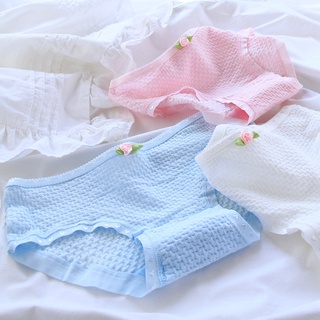 Quần lót Cotton mềm mại đính nơ hoa hồng xinh xắn cho nữ