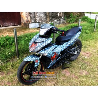 Tem trùm Exciter 150 xanh xám spider man
