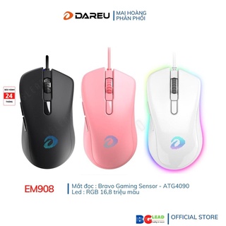[Chính hãng]] Chuột Gaming DAREU EM908 Black | Queen | Artic(LED RGB, BRAVO sensor) - Bảo hành chính hãng 24 Tháng