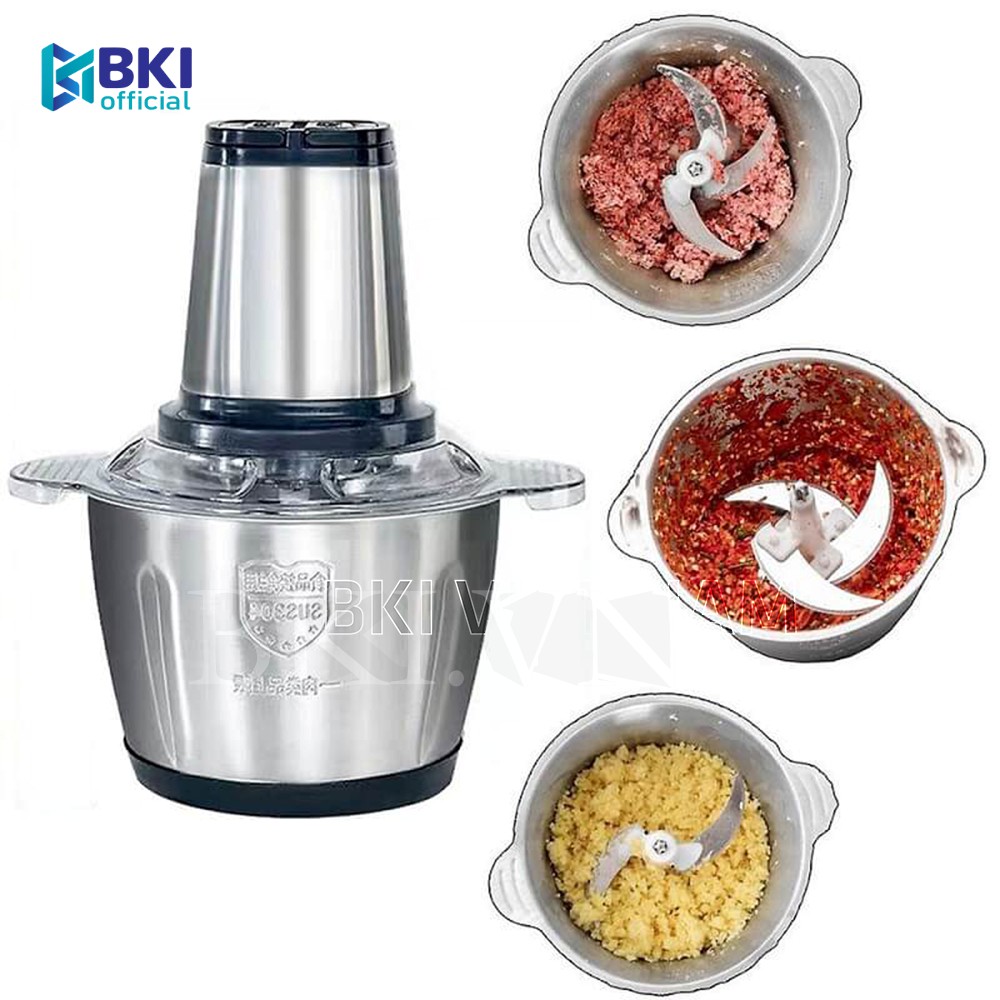 Máy Xay Thực Phẩm Đa Năng 4 Lưỡi Kép 2-3L INOX 304, Công Suất 250-300W