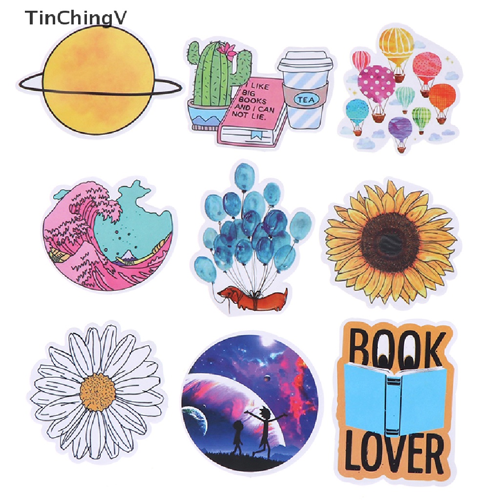 Bộ 53 Miếng Dán Màu Vàng Nhạt Dùng Trang Trí Sổ Tay DIY