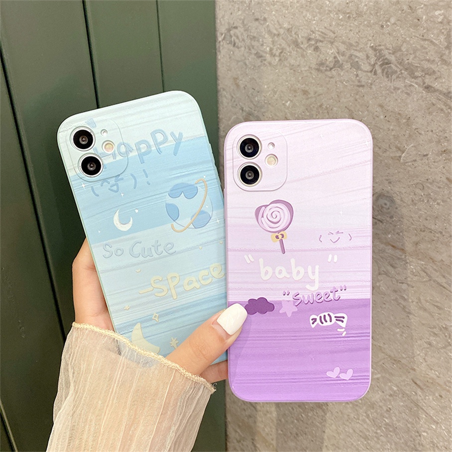 Ốp điện thoại mềm họa tiết màu nước trang trí bên hông cho For iPhone 13 12 11 Pro Max SE 2020 X XR XS Max 7 8 6s Plus