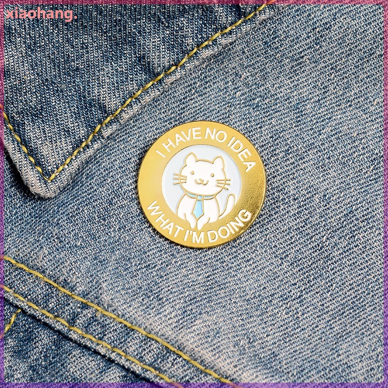 Ghim Cài Áo Hình Mèo Hoạt Hình Dễ Thương Bằng Hợp Kim Tráng Men