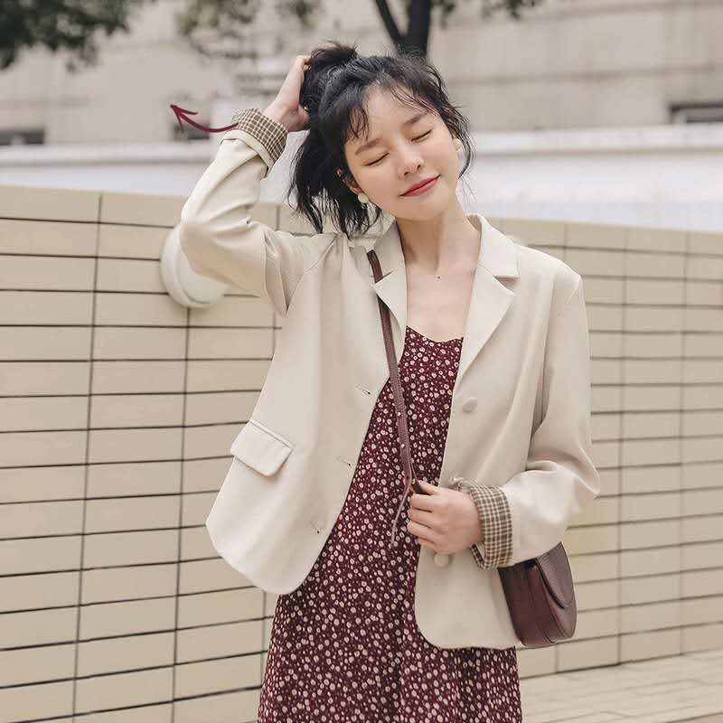 Áo khoác blazer phong cách Hàn Quốc trẻ trung hợp thời trang mặc hàng ngày cho nữ