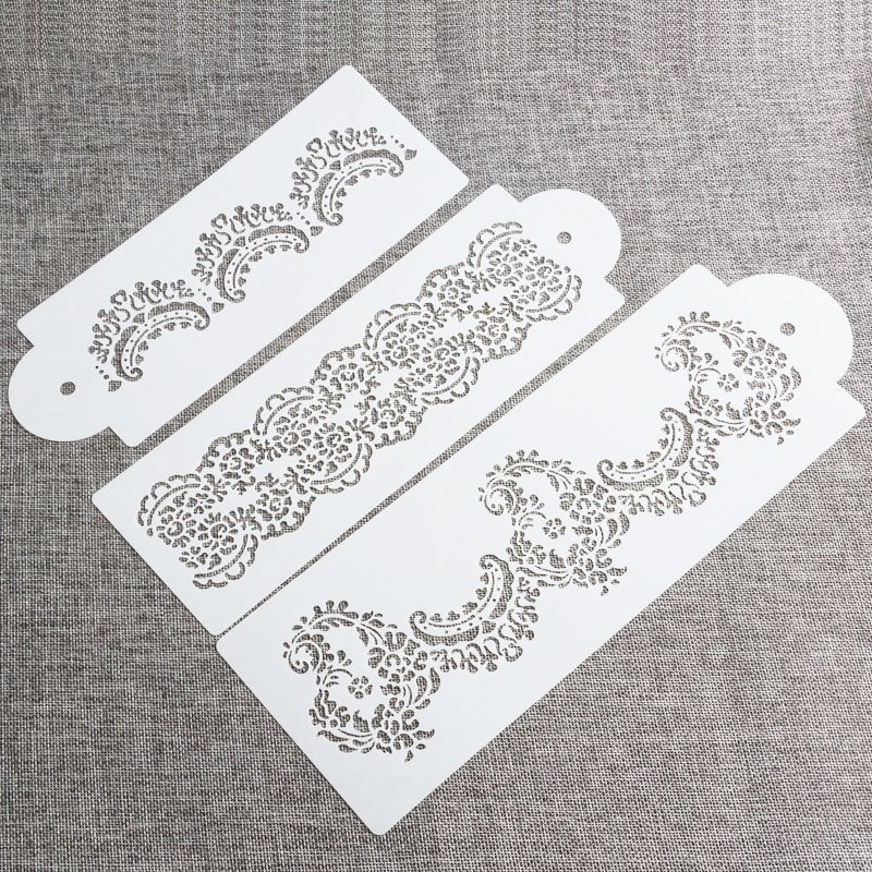 3pcs Decor Icing Sugarcraft Mold Fondant Cake Stencil