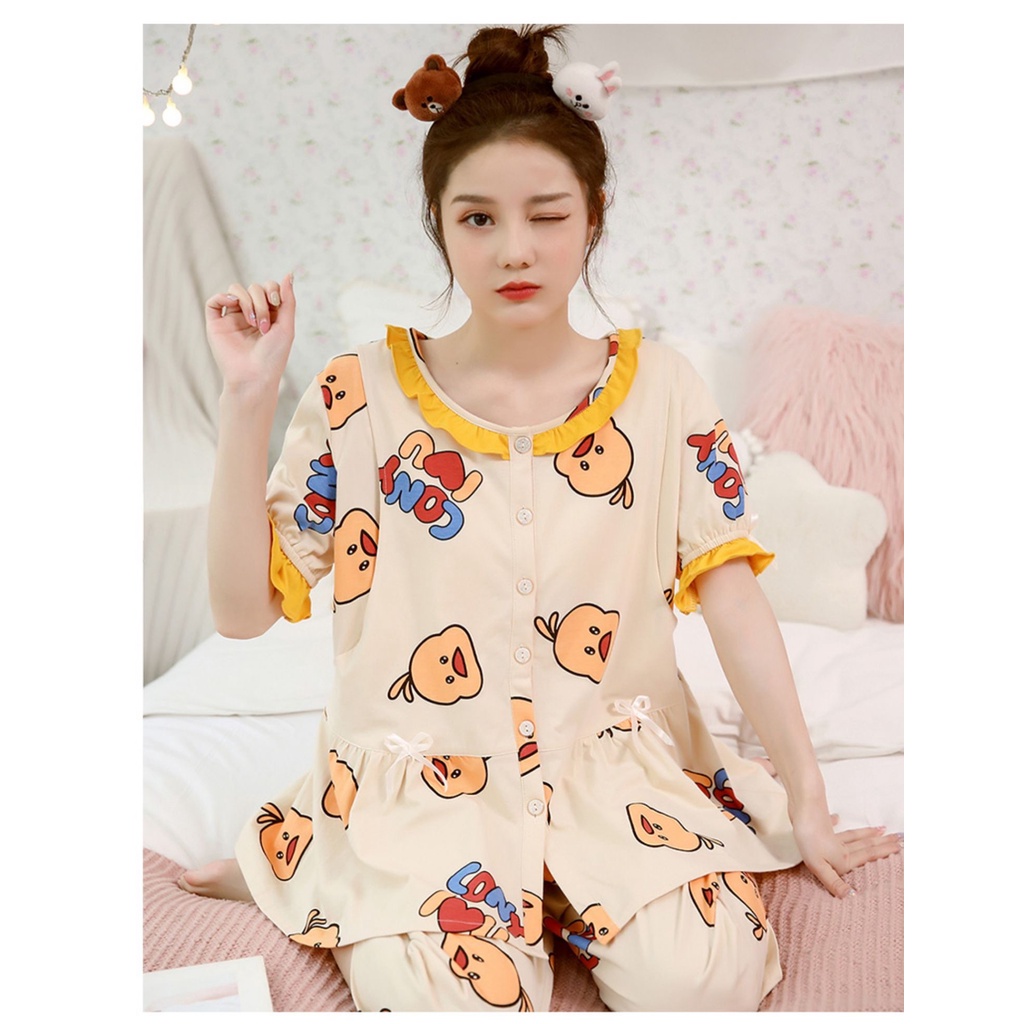 Đồ bộ bầu - sau sinh - Mặc nhà - cotton cao cấp ( Lửng-Con Gà )