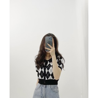 (Freeship) Áo croptop kẻ caro hàng quảng châu cao cấp