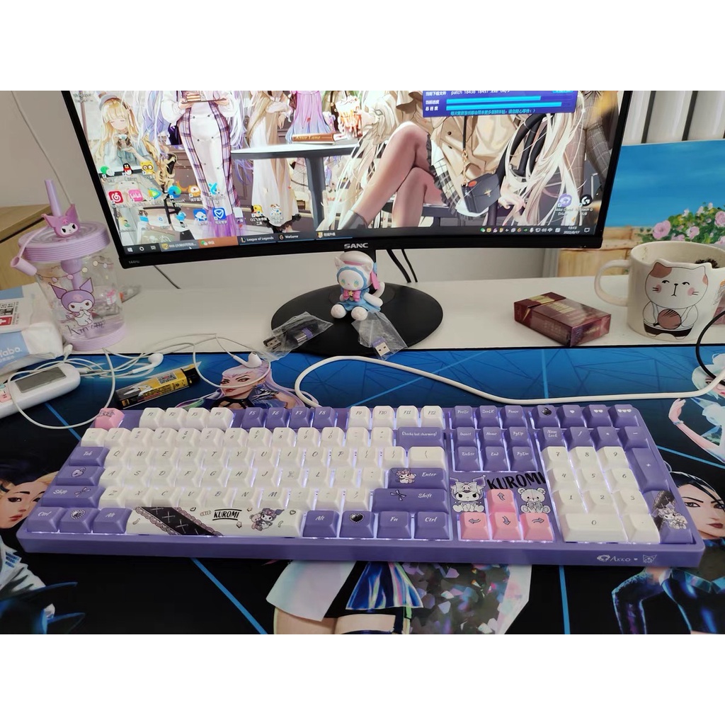 Bàn phím cơ không dây AKKO 5108B phiên bản giới hạn Kuromi có LED RGB hotswap JDA keycap CS crystal switch